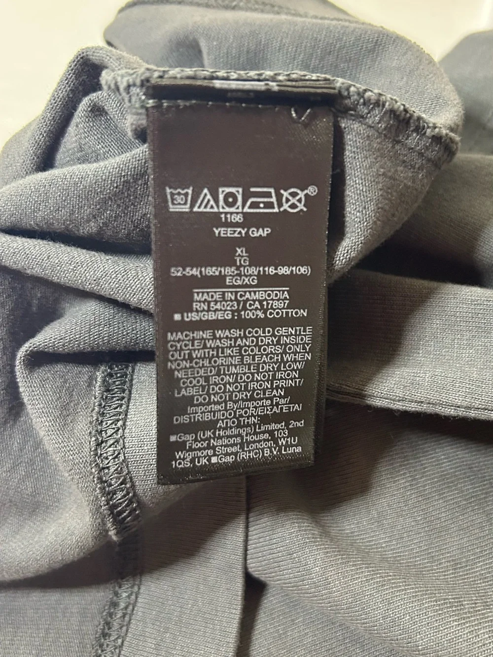 GAP YZY Oversized Slate Gray Logo Tee